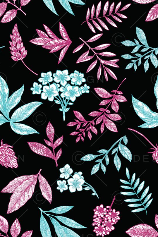 线条花卉印花华亿平台图片