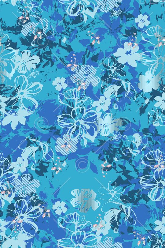 蓝色印花华亿平台图片