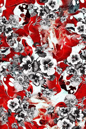 花卉印花华亿平台图片