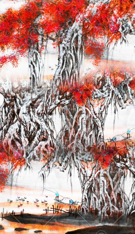 笔触印花华亿平台图片