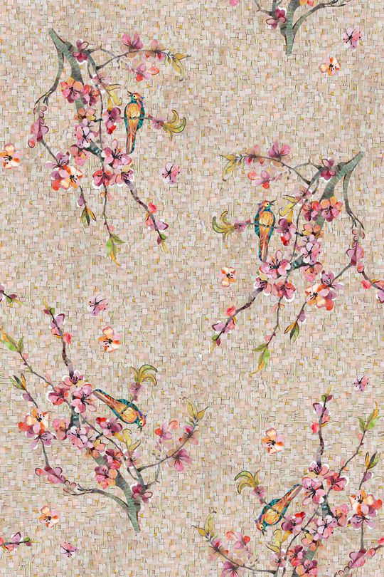 几何花卉印花华亿平台图片