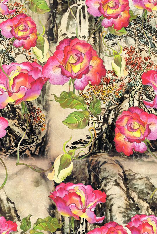 手绘印花华亿平台图片