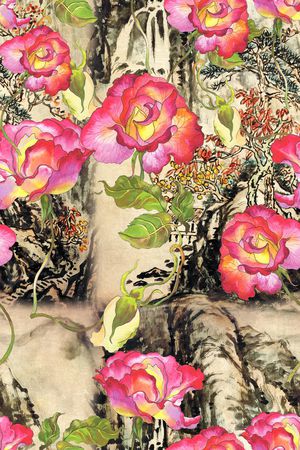 手绘印花华亿平台图片