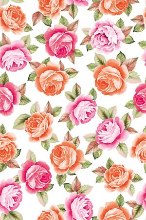 手绘大花印花华亿平台图片