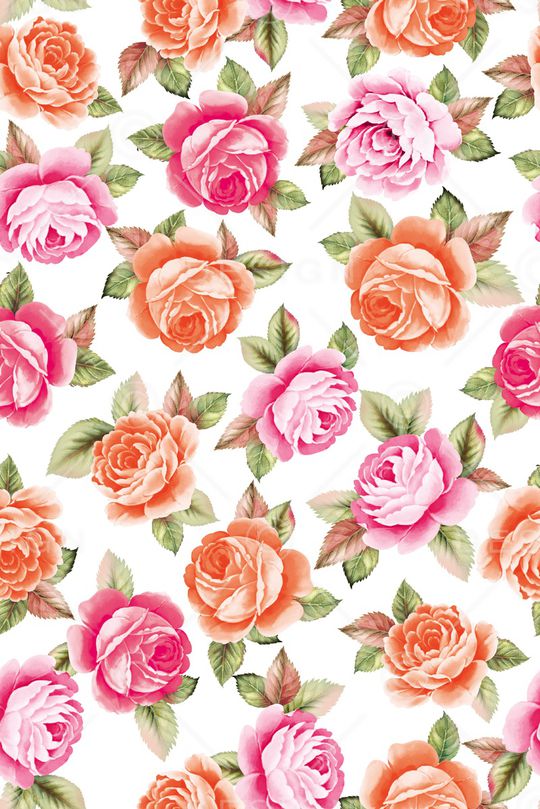 手绘大花印花华亿平台图片