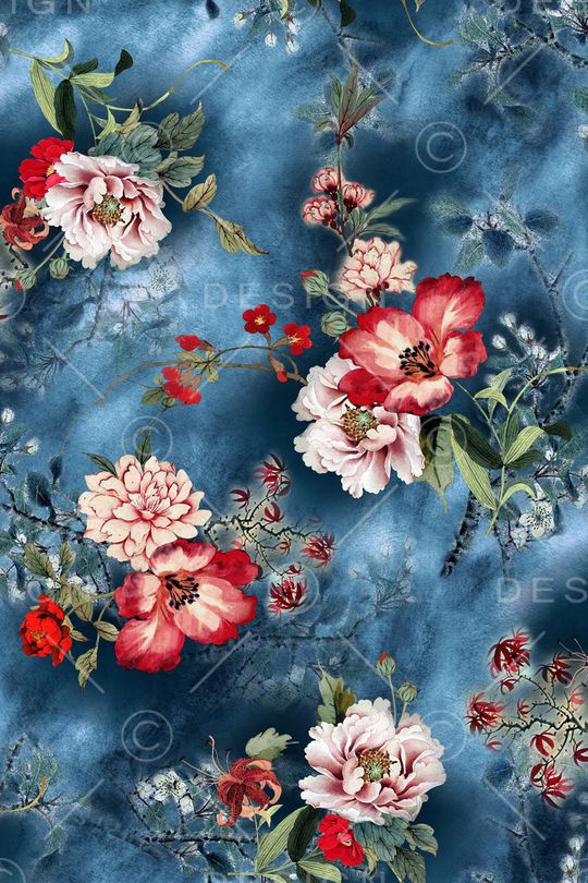 花卉印花华亿平台图片