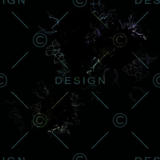 黑底花卉印花华亿平台图片