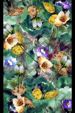 抽象花卉印花华亿平台图片