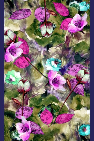 抽象花卉印花华亿平台图片