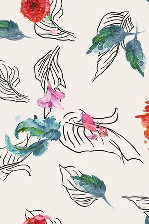 手绘花卉印花华亿平台图片