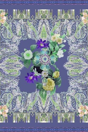 手绘花卉印花华亿平台图片