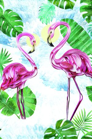 火烈鸟印花华亿平台图片