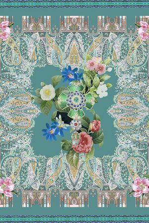 手绘花卉印花华亿平台图片