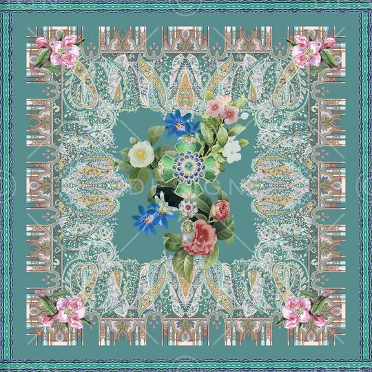 手绘花卉印花华亿平台图片