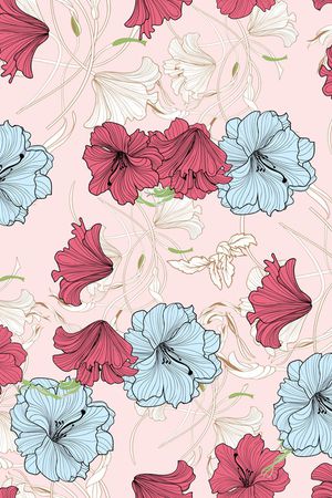 手绘花卉印花华亿平台图片