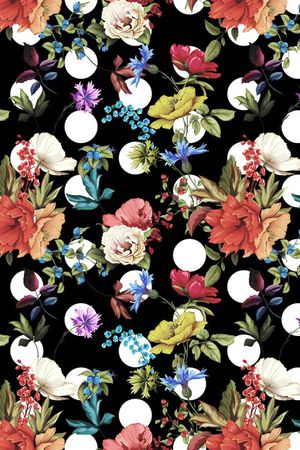 手绘花卉印花华亿平台图片