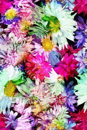 抽象花卉印花华亿平台图片