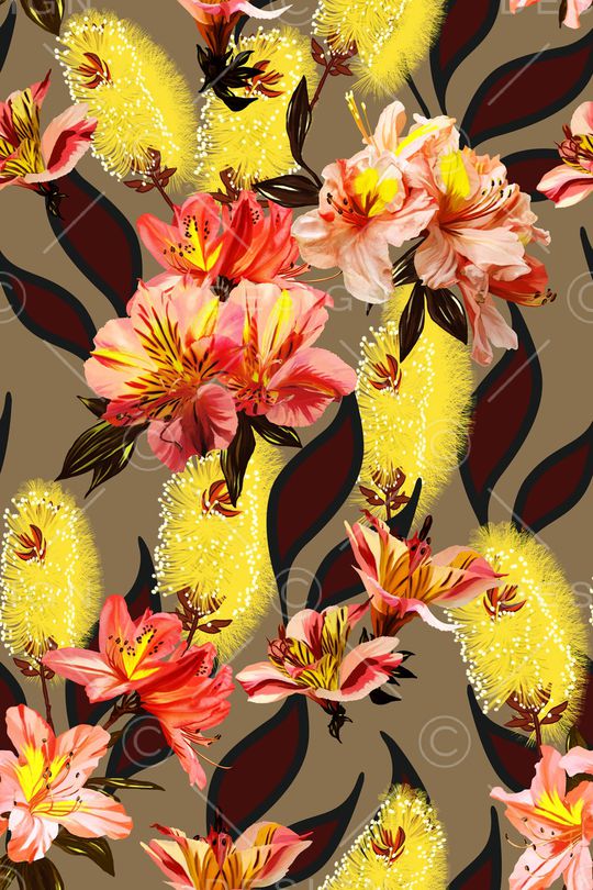 花卉印花华亿平台图片