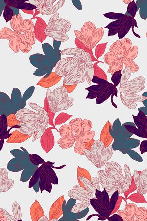 手绘花卉印花华亿平台图片