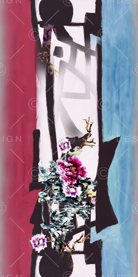 手绘花卉印花华亿平台图片