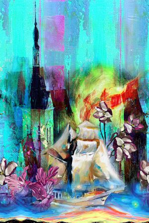 手绘花卉印花华亿平台图片