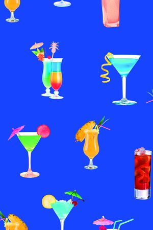 鸡尾酒印花华亿平台图片