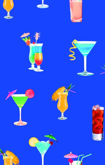 鸡尾酒印花华亿平台图片