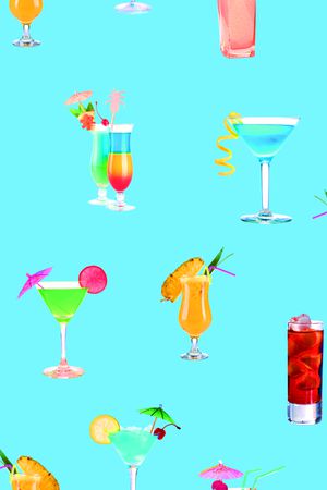 鸡尾酒印花华亿平台图片