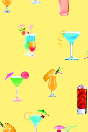 鸡尾酒印花华亿平台图片