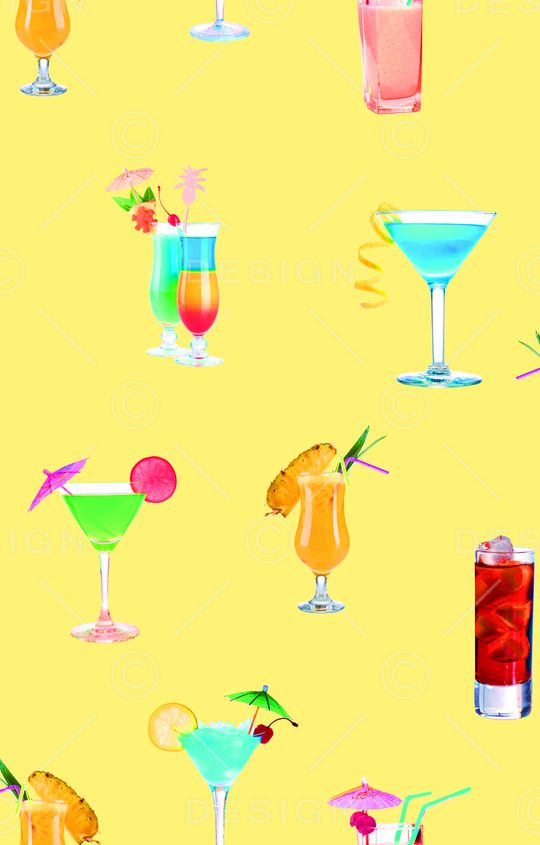 鸡尾酒印花华亿平台图片