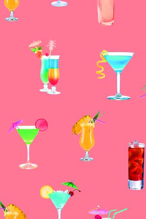 鸡尾酒印花华亿平台图片