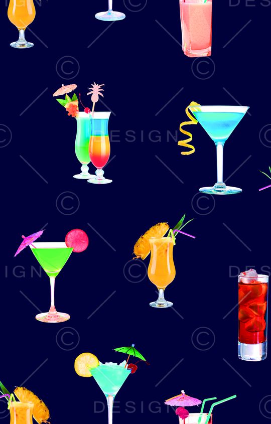 鸡尾酒印花华亿平台图片