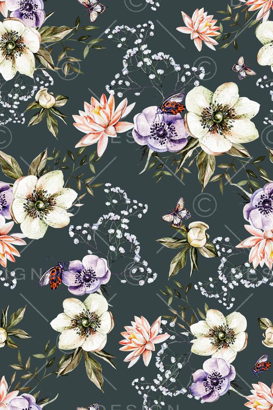 风格化花卉印花华亿平台图片