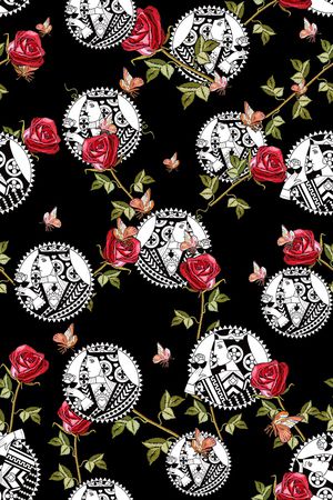 清爽底花卉印花华亿平台图片