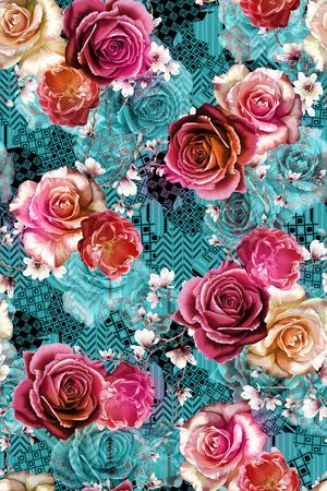 满版散花印花华亿平台图片