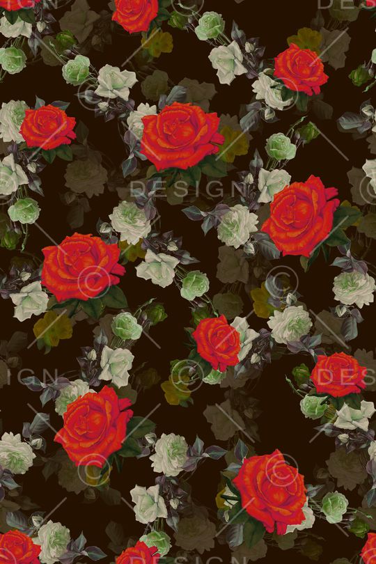 手绘大花印花华亿平台图片