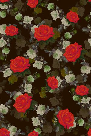 手绘大花印花华亿平台图片