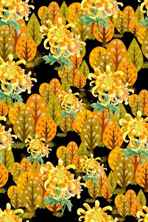 菊花印花华亿平台图片