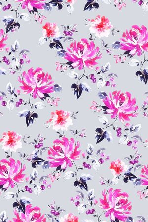 水彩花卉印花华亿平台图片