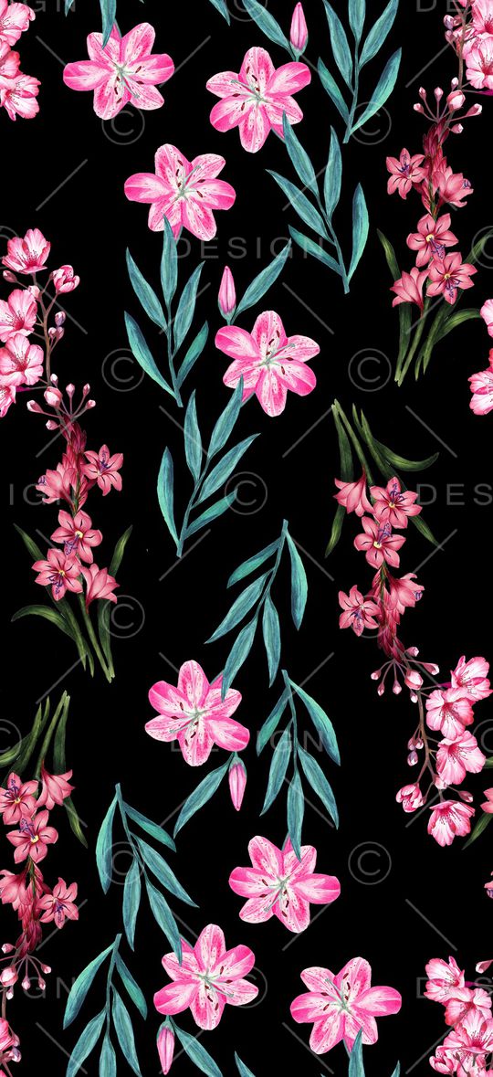 水彩花卉印花华亿平台图片