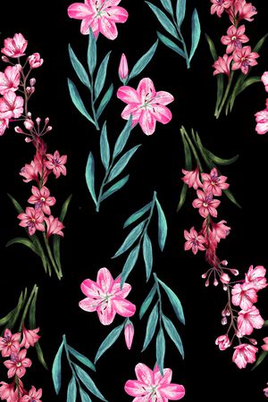 水彩花卉印花华亿平台图片