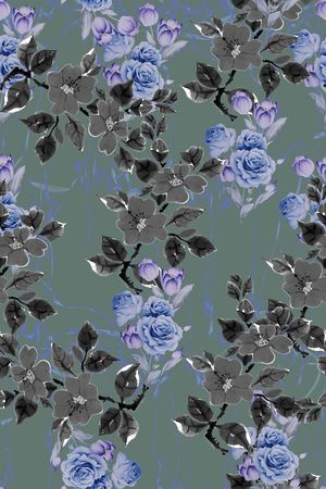 彩底花卉印花华亿平台图片