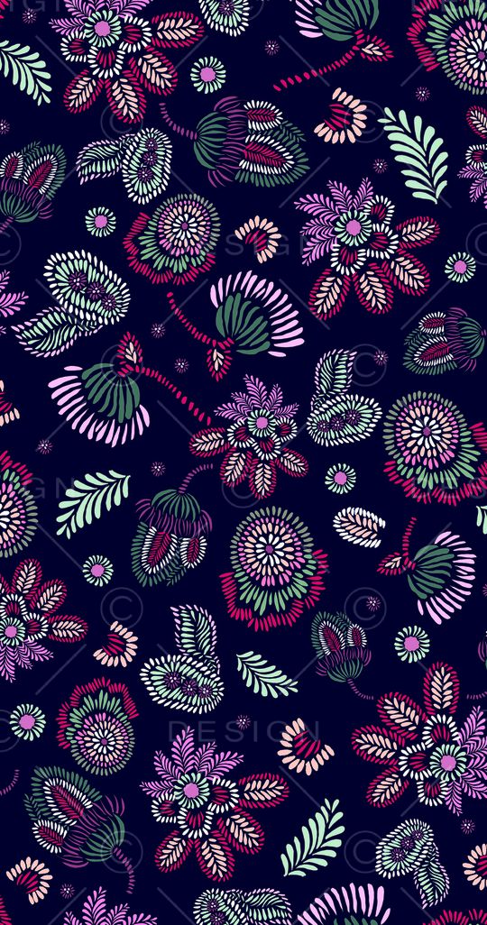 风格化花卉印花华亿平台图片