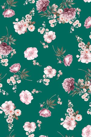 水彩花卉印花华亿平台图片