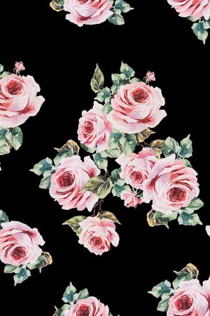 水彩花卉印花华亿平台图片