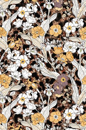 民族花卉印花华亿平台图片