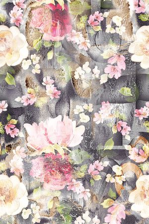 民族花卉印花华亿平台图片