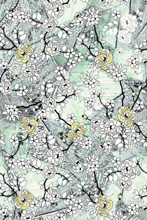 民族花卉印花华亿平台图片