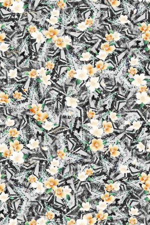 民族花卉印花华亿平台图片