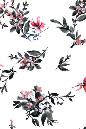 水彩花卉印花华亿平台图片